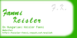 fanni keisler business card